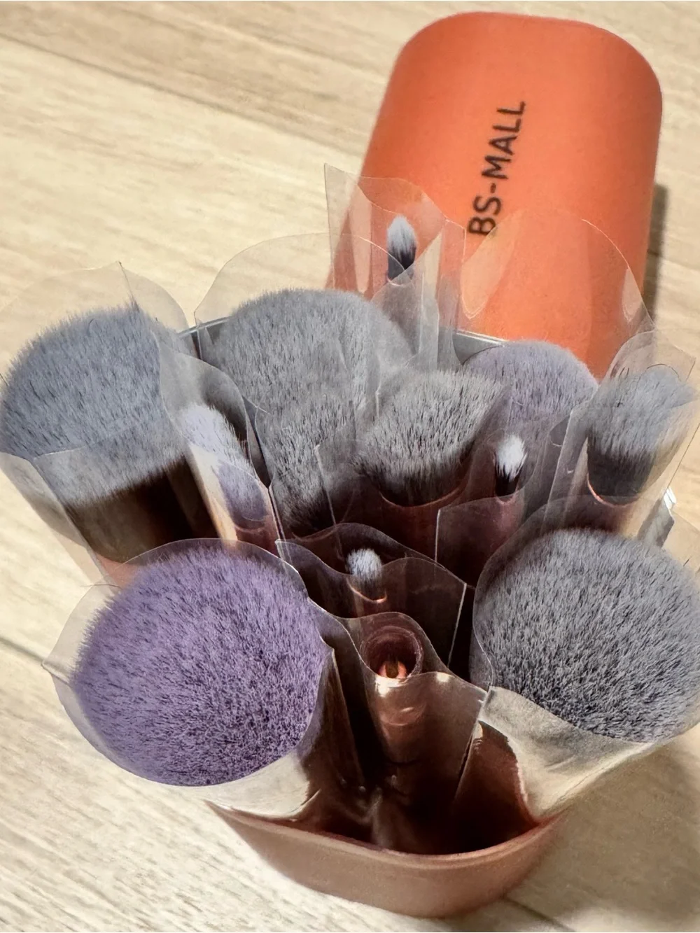 Rose Gold Makeup Brush Set with Holder Never Used New!!